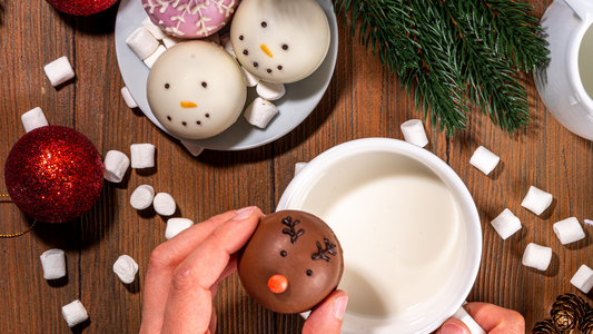Festive Snowman Bites with a Salty Caramel Surprise